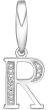 .925 Sterling Silver Diamond-Accented Dangling Initial Charm Enhancer with Lobster Claw Clasp (I-J Color, I2-I3 Clarity) - Choice of Letter