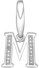 .925 Sterling Silver Diamond-Accented Dangling Initial Charm Enhancer with Lobster Claw Clasp (I-J Color, I2-I3 Clarity) - Choice of Letter