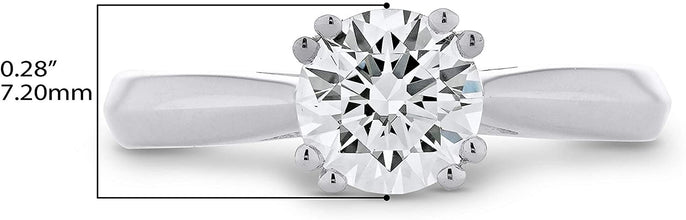 .925 Sterling Silver & Round Cubic Zirconia Cathedral Style Solitaire Engagement Ring