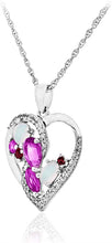 .925 Sterling Silver Lab Grown Ruby, Lab Grown Opal, Lab Grown Pink & White Sapphire 1