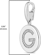 .925 Sterling Silver Diamond-Accented Round Initial Charm Enhancer with Lobster Claw Clasp (I-J Color, I2-I3 Clarity) - Choice of Letter