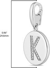 .925 Sterling Silver Diamond-Accented Round Initial Charm Enhancer with Lobster Claw Clasp (I-J Color, I2-I3 Clarity) - Choice of Letter