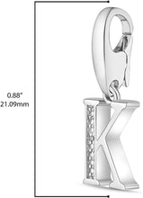 .925 Sterling Silver Diamond-Accented Dangling Initial Charm Enhancer with Lobster Claw Clasp (I-J Color, I2-I3 Clarity) - Choice of Letter