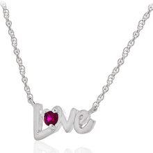 .925 Sterling Silver & Lab-Grown Ruby “Love” Heart 5/8
