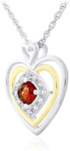 14K Yellow Gold Plated .925 Sterling Silver, Cushion Cut Gemstone & Lab Grown White Sapphire Three Heart Halo Pendant Necklace - 20” - Choice of Color