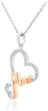 14K Rose Gold Plated .925 Sterling Silver 'Mom' 1/10 Cttw Diamond Infinity Hearts Pendant Necklace on 18