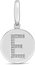 .925 Sterling Silver Diamond-Accented Round Initial Charm Enhancer with Lobster Claw Clasp (I-J Color, I2-I3 Clarity) - Choice of Letter