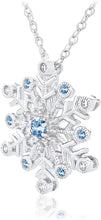 .925 Sterling Silver, Fancy Blue Swarovski Zirconia & White Cubic Zirconia Milgrain Snowflake 20
