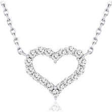 10K White Gold 1/2 Cttw Lab Grown Diamond Heart Necklace on 18