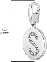.925 Sterling Silver Diamond-Accented Round Initial Charm Enhancer with Lobster Claw Clasp (I-J Color, I2-I3 Clarity) - Choice of Letter