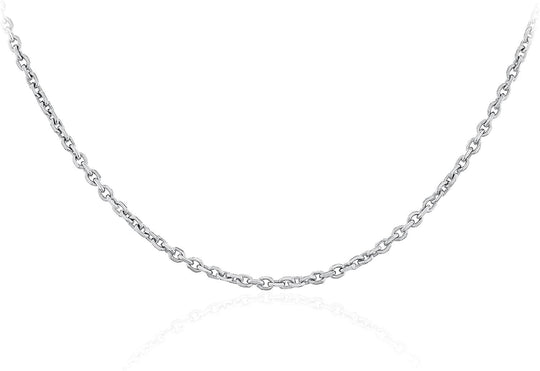 .925 Sterling Silver Diamond Cut Cable Chain Adjustable Length 16" - 18"