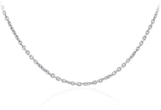 .925 Sterling Silver Diamond Cut Cable Chain Adjustable Length 16