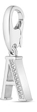 .925 Sterling Silver Diamond-Accented Dangling Initial Charm Enhancer with Lobster Claw Clasp (I-J Color, I2-I3 Clarity) - Choice of Letter
