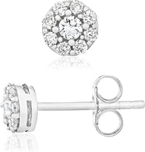 10K White Gold 1/4 Cttw Lab Grown Diamond 5.5mm Round Halo Stud Earrings (G-H Color, SI1-SI2 Clarity)