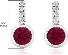 .925 Sterling Silver, Lab-Grown Gemstone & Lab-Grown White Sapphire 5/8