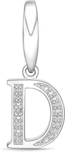 .925 Sterling Silver Diamond-Accented Dangling Initial Charm Enhancer with Lobster Claw Clasp (I-J Color, I2-I3 Clarity) - Choice of Letter