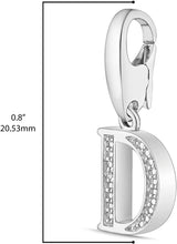 .925 Sterling Silver Diamond-Accented Dangling Initial Charm Enhancer with Lobster Claw Clasp (I-J Color, I2-I3 Clarity) - Choice of Letter