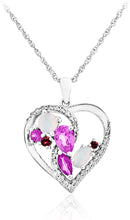 .925 Sterling Silver Lab Grown Ruby, Lab Grown Opal, Lab Grown Pink & White Sapphire 1