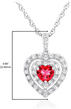 .925 Sterling Silver, Heart Shaped Lab Grown White Opal Cabochon & Lab Grown White Sapphire Three Heart Halo Pendant Necklace - 20”