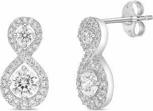 .925 Sterling Silver Round Cubic Zirconia 2/3