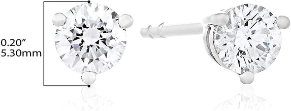 10K White Gold 1/3 Cttw Lab Grown Diamond Solitaire Martini Stud Earrings (G-H Color, SI1-SI2 Clarity)