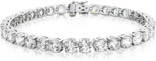 .925 Sterling Silver Round Cubic Zirconia Classic Tennis Bracelet 7.25"