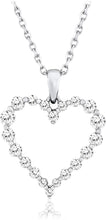 10K White Gold 1/2 Cttw Lab Grown Diamond Heart Pendant Necklace on 18