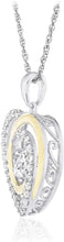 14K Yellow Gold Plated .925 Sterling Silver Lab Created White Sapphire Dancing Heart Pendant Necklace on 18