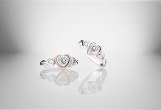 14K Rose Gold Plated .925 Sterling Silver Diamond Accented Three Heart Infinity Promise Ring (I-J Color, I2-I3 Clarity)