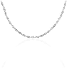 .925 Sterling Silver Rope Chain Adjustable Length 16