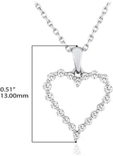 10K White Gold 1/4 Cttw Lab Grown Diamond Heart Pendant Necklace on 18