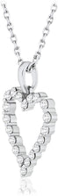 10K White Gold 1/4 Cttw Lab Grown Diamond Heart Pendant Necklace on 18