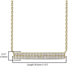 10K Yellow Gold 1/2 Cttw Diamond Two Row Bar Necklace on 20