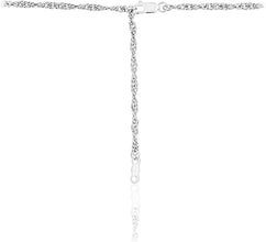 .925 Sterling Silver Singapore Chain Adjustable Length 16