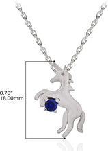 .925 Sterling Silver Lab Created Blue Sapphire 3/4