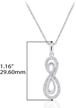 .925 Sterling Silver 1/6 Cttw Diamond Double Infinity 1-1/8