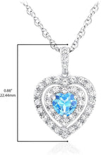 .925 Sterling Silver, Heart Shaped Lab Grown White Opal Cabochon & Lab Grown White Sapphire Three Heart Halo Pendant Necklace - 20”