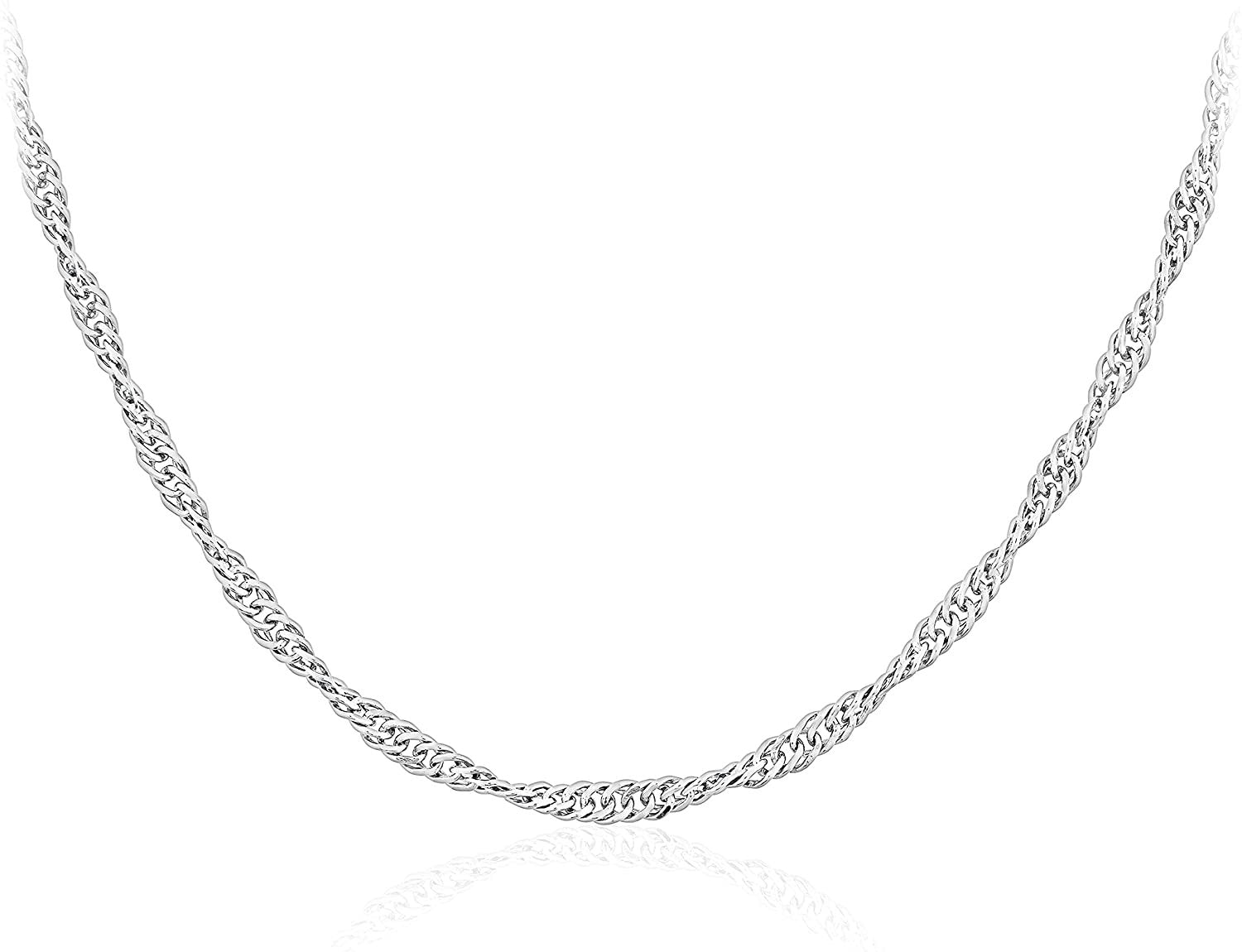 .925 Sterling Silver Singapore Chain Adjustable Length 20" - 22"