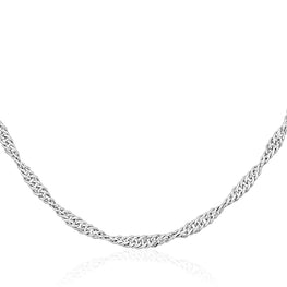 .925 Sterling Silver Singapore Chain Adjustable Length 20" - 22"