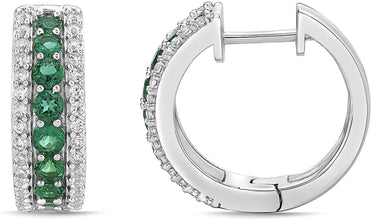 .925 Sterling Silver, Lab Grown Gemstone & Lab Grown White Sapphire 3/4