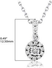 10K White Gold 1/4 Cttw Lab Grown Diamond Round Halo Pendant Necklace on 18
