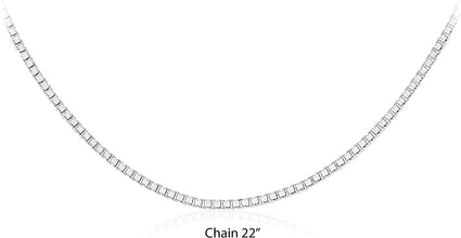 .925 Sterling Silver Venetian Box Chain Adjustable Length 20