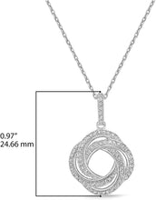 .925 Sterling Silver 1/3 Cttw Diamond Round Love Knot Pendant Necklace with Cable Chain - 20” (I-J Color, I2-I3 Clarity)