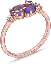 14K Gold Plated .925 Sterling Silver Round, Oval & Marquise Shaped Multi Stone Statement Ring - Choice of Colors