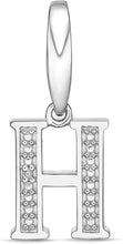 .925 Sterling Silver Diamond-Accented Dangling Initial Charm Enhancer with Lobster Claw Clasp (I-J Color, I2-I3 Clarity) - Choice of Letter