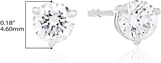 10K White Gold 1/2 Cttw Lab Grown Diamond Solitaire Martini Stud Earrings (G-H Color, SI1-SI2 Clarity)