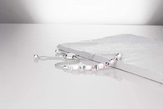 .925 Sterling Silver Five Station Elongated Cushion and Round Gemstone Adjustable Bolo Bracelet - 5” to 9-1/4” - Choice of Natural and Lab-Grown Stones