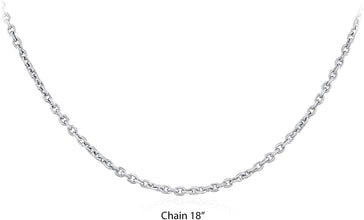 .925 Sterling Silver Diamond Cut Cable Chain Adjustable Length 16