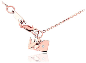 10K Rose Gold 1/2 Cttw Lab Grown Diamond Milgrain Trinity Cross Pendant Necklace on 18
