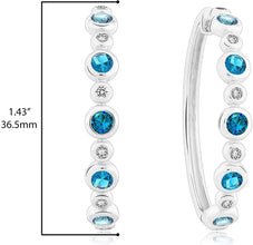 .925 Sterling Silver, London Blue Topaz, Swiss Blue Topaz, Sky Blue Topaz & White Topaz 1-1/2